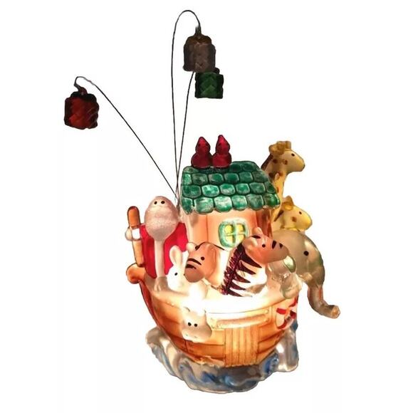 NEW Vintage Christmas Night Light Noah's Ark JC PENNEY Acrylic Santa BEAUTIFUL - Picture 1 of 11